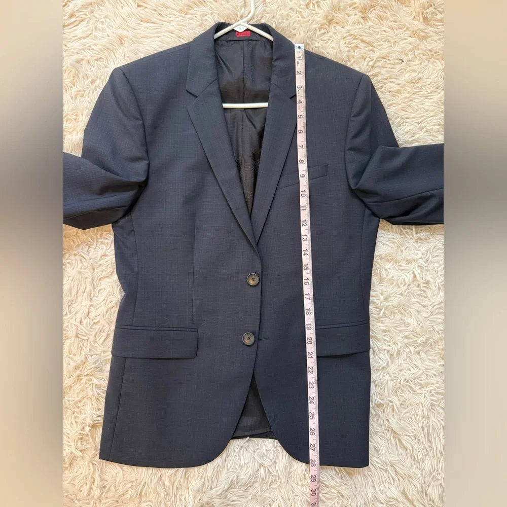 HUGO Boss Aeron Hamen1 Wool Suit Navy Two Button Blazer Pants 36S 46C